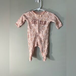 Carter's Pink Leopard Footie Onesie